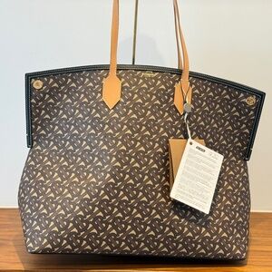Burberry Monogram Large Society Tote in Bridle Brown BRAND NEW!!
